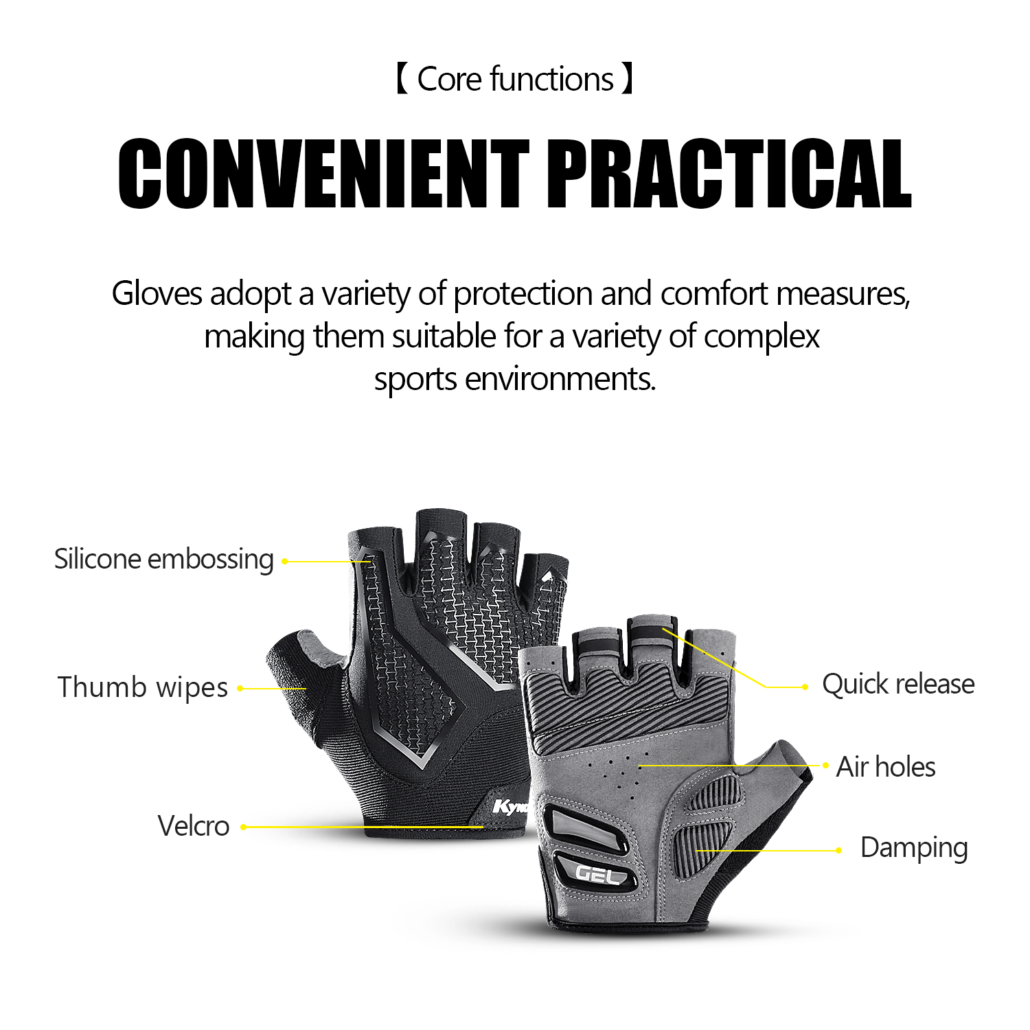 Kymc Half Finger Cycling Glove - Mtb Elbow Pad review and price